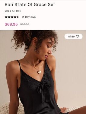 Free People Silky Black Lace Bali State of Grace Top Only